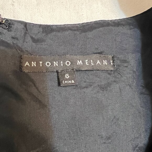 Antonio Melani Women’s Gray Sheath Dress Size 6 Belted Cap Sleeve Career Office - Picture 4 of 9